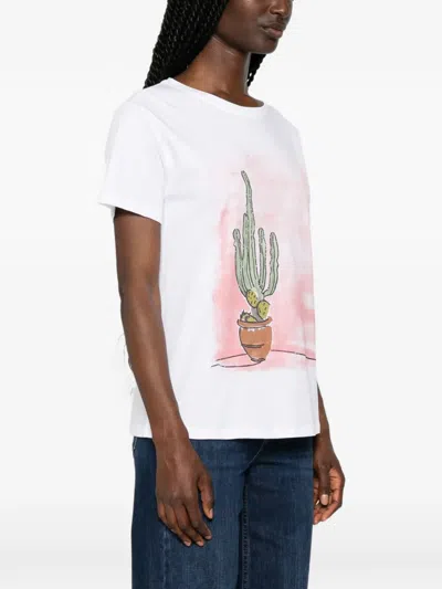Pennyblack T-shirt In White Cotton Jersey In Multi