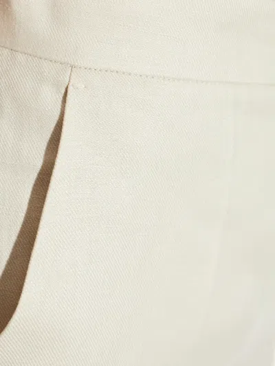 Max Mara Beige Linen Twill Mxmkaki Bermuda Shorts In Multi