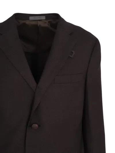 Corneliani Single-breasted Jacket In Brown