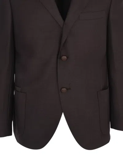 Corneliani Single-breasted Jacket In Brown