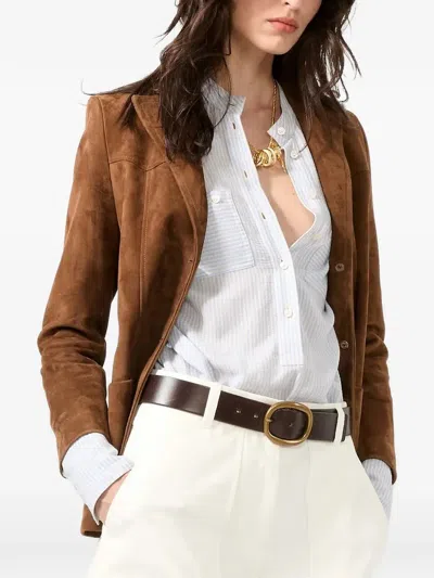 Barbara Bui Suede Jacket In Brown