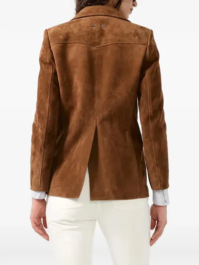 Barbara Bui Suede Jacket In Brown