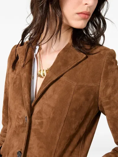 Barbara Bui Suede Jacket In Brown