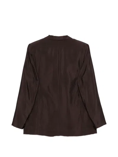 Alysi Notched-lapel Blazer In Brown
