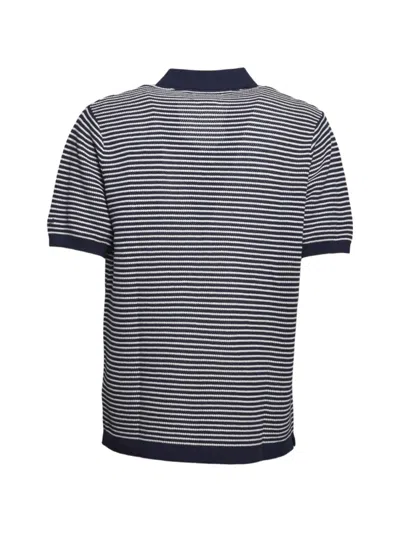 Mc2 Saint Barth Striped Open-collar T-shirt In Multi