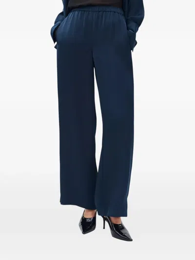 Rag & Bone Olivia Pull-on Wide Leg Pants In Blue
