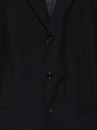 Cellar Door Jake Patch-pocket Single-breasted Wool Blend Jacket In Black