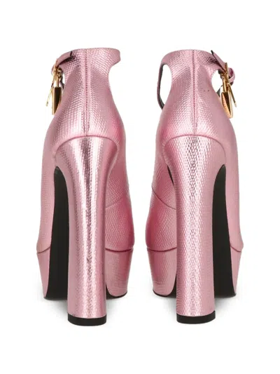 Tom Ford Padlock Platform Sandals In Pink