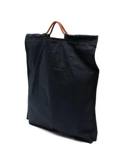 Plan C Logo-patch Rope-handle Tote Bag In Blue