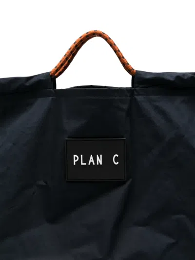 Plan C Logo-patch Rope-handle Tote Bag In Blue