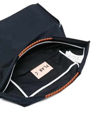 Plan C Logo-patch Rope-handle Tote Bag In Blue