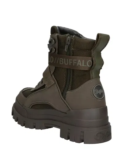 Buffalo Aspha Com1 Buckled Combat Boots In Multi
