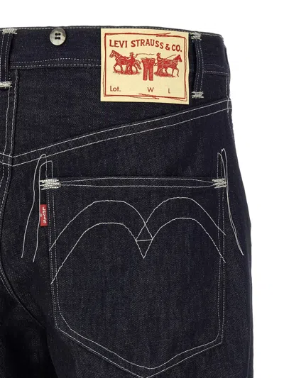 Junya Watanabe Navy Blue Solid Jeans In Black