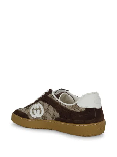 Gucci Men G75 Low-top Supreme Gg Fabric And Suede Sneakers In Multi