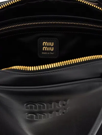 Miu Miu Black Calf Leather Bos Taurus Shoulder Bag