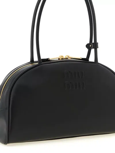 Miu Miu Black Calf Leather Bos Taurus Shoulder Bag