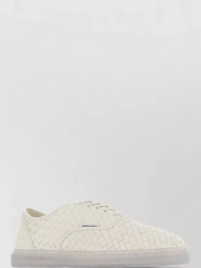 Bottega Veneta White Intrecciato Nappa Leather Serena Sneakers In White