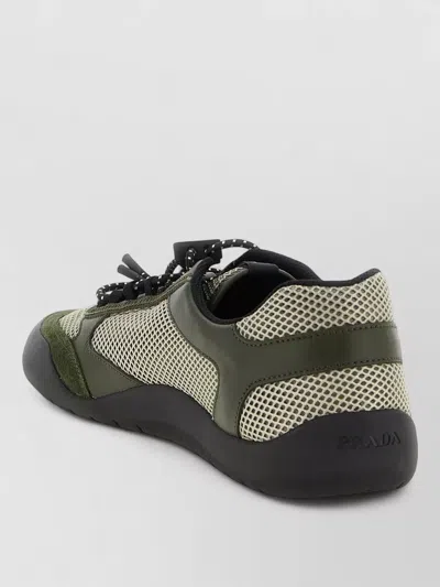 Prada Sneakers Speedrock In Leather And Mesh Fabric In Multi