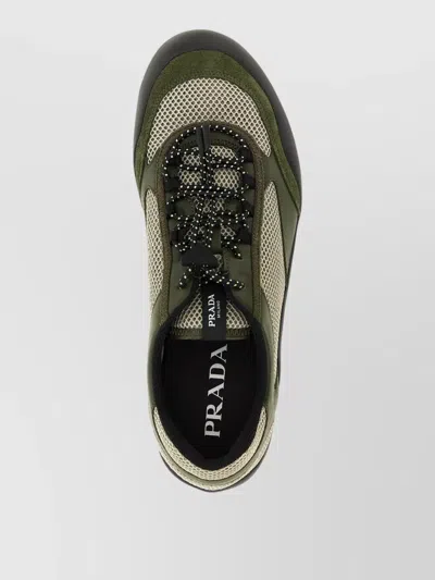 Prada Sneakers Speedrock In Leather And Mesh Fabric In Multi