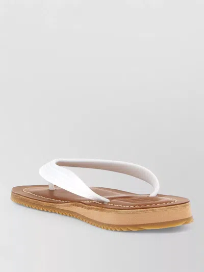 Miu Miu Logo Rubber Thong Sandals Notched Sole In Yellow