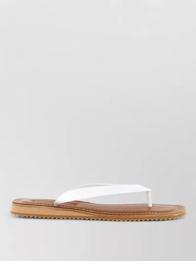 Miu Miu Logo Rubber Thong Sandals Notched Sole In Yellow