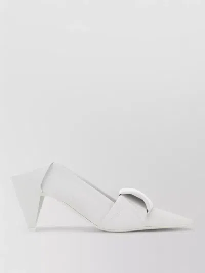 Loewe Leather Origami Mules Pointed Toe Sculptural Heel In White