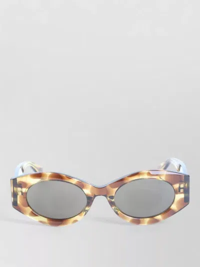 Alaïa Acetate Oval Frame Patterned Sunglasses In Brown