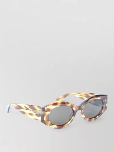 Alaïa Acetate Oval Frame Patterned Sunglasses In Brown