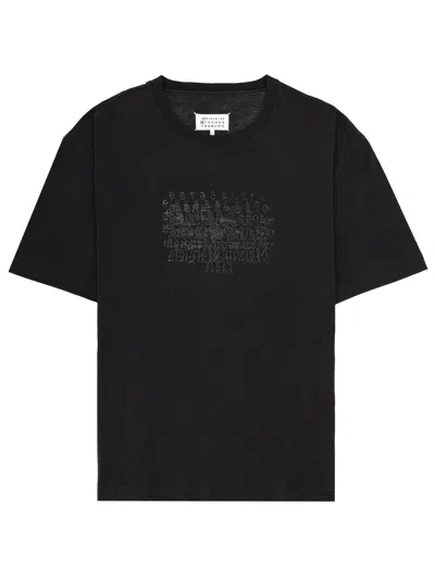 Maison Margiela Classic Black T-shirt With Round Neckline And Short Sleeves In Black