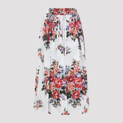 Dolce & Gabbana 'mazzo Di Fiori' Skirt In White