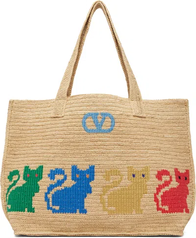 Valentino Garavani  Garavani Raffiachat Large Raffia Shopping Bag Woman Natural Uni