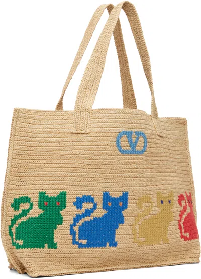 Valentino Garavani  Garavani Raffiachat Large Raffia Shopping Bag Woman Natural Uni