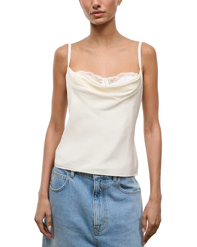 Staud Evangeline Silk Top Ivory In White