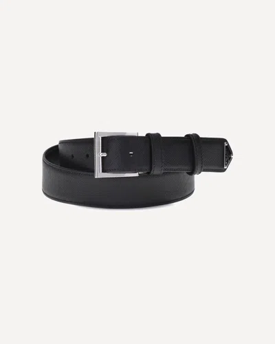 Prada Black Saffiano Belt In Pattern