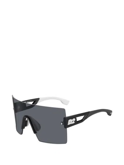 Dsquared2 D2 Shield-frame Sunglasses In Orange