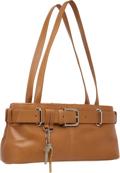 Osoi Tan Shoulder Brocle Mini Bag In Brown