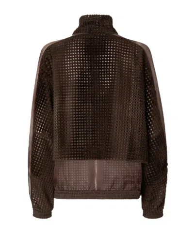 Fendi Perforated Jacket In Brown