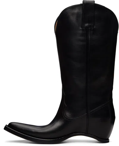 Maison Margiela Heel-less Western Leather Boots In Black