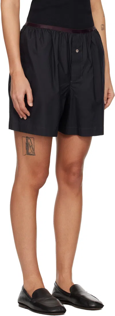 Lemaire Tailored Boxer Shorts Button Detail Pockets In Black