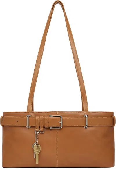 Osoi Tan Shoulder Brocle Mini Bag In Brown