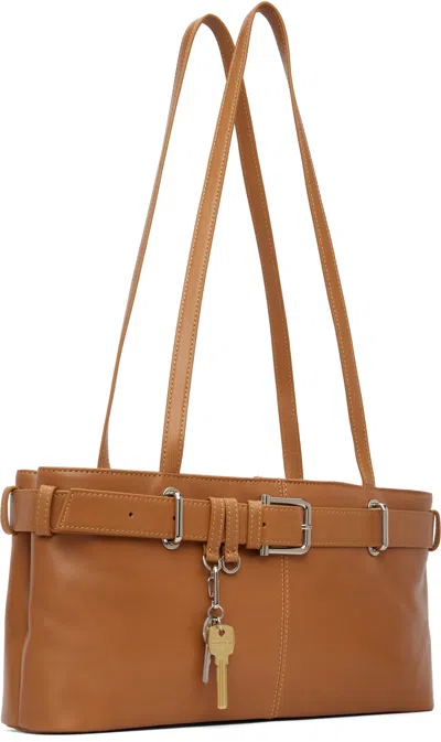 Osoi Tan Shoulder Brocle Mini Bag In Brown