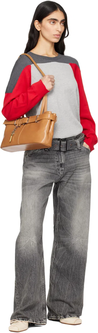 Osoi Tan Shoulder Brocle Mini Bag In Brown