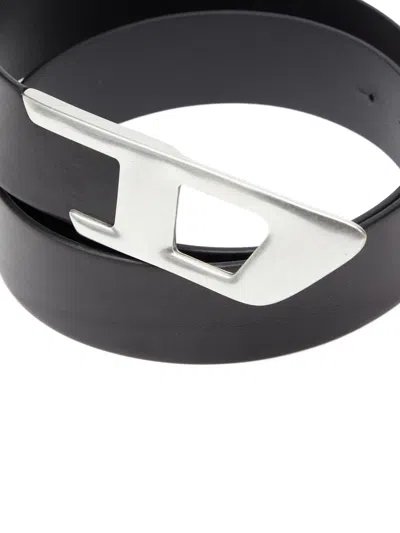 Diesel B-d Logo 2.0 Leather Belt In Pattern