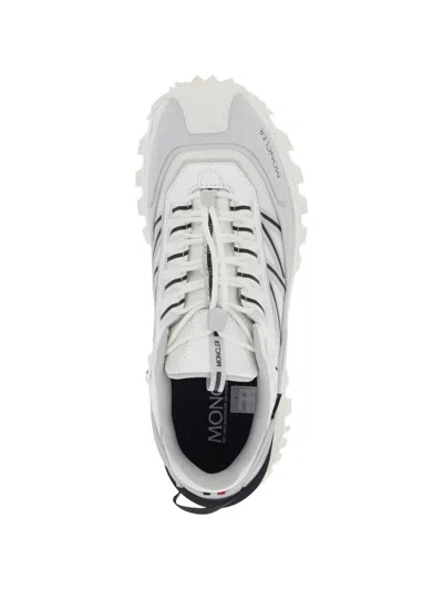 Moncler Light Grey Real Leather Trailgrip Gtx Low Top Sneakers In Gray