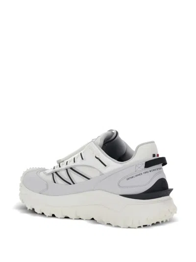 Moncler Light Grey Real Leather Trailgrip Gtx Low Top Sneakers In Gray