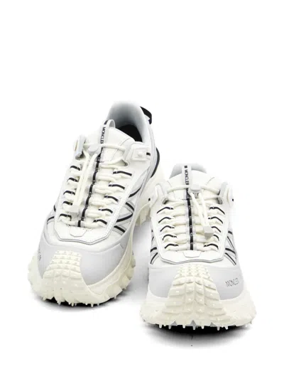 Moncler Light Grey Real Leather Trailgrip Gtx Low Top Sneakers In Gray