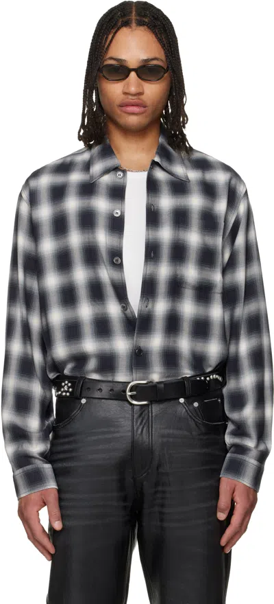 Our Legacy Every Shirt Reno Cowboy Relaxedfit Checked Viscose Shirt In Black