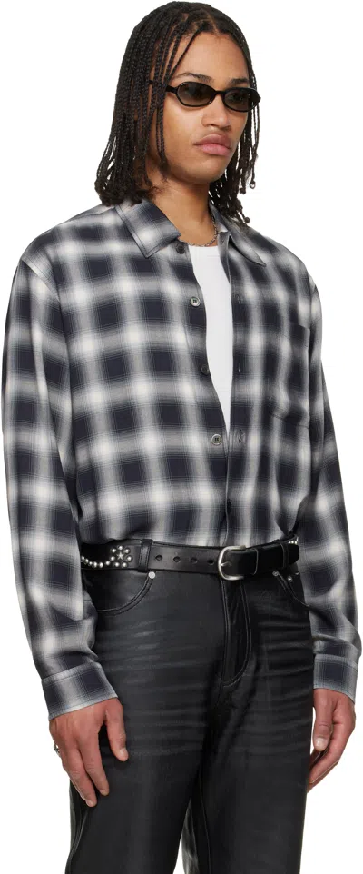 Our Legacy Every Shirt Reno Cowboy Relaxedfit Checked Viscose Shirt In Black