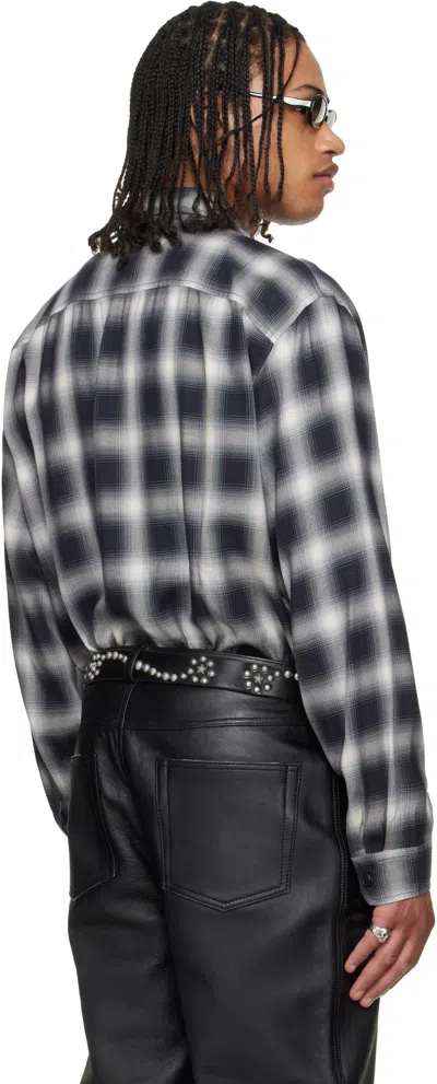 Our Legacy Every Shirt Reno Cowboy Relaxedfit Checked Viscose Shirt In Black