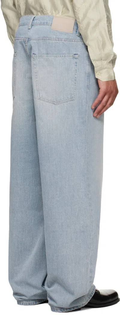 Our Legacy Vast Cut High-waisted Wide-leg Cotton Denim Jeans In Pale Coast Wash Blue